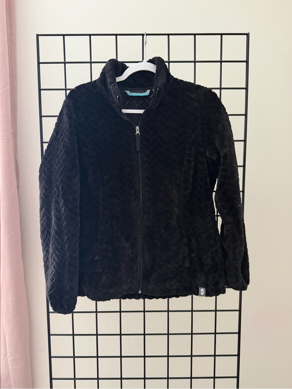 Free Country Black Plush Full-Zip Teddy Jacket